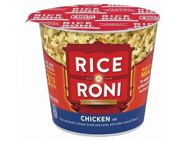 Rice a roni instant chicken flavor 1.97 ounce cup food facts