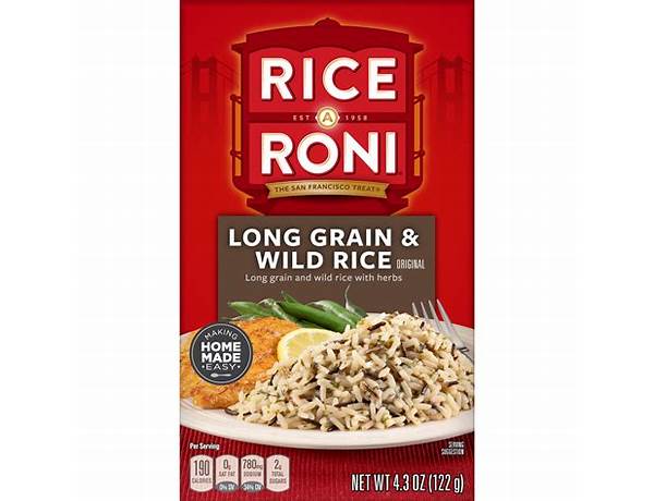 Rice a roni long grain & wild rice food facts