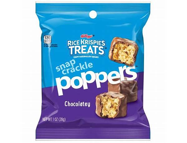 Rice krispies treats poppers, chocolatey food facts