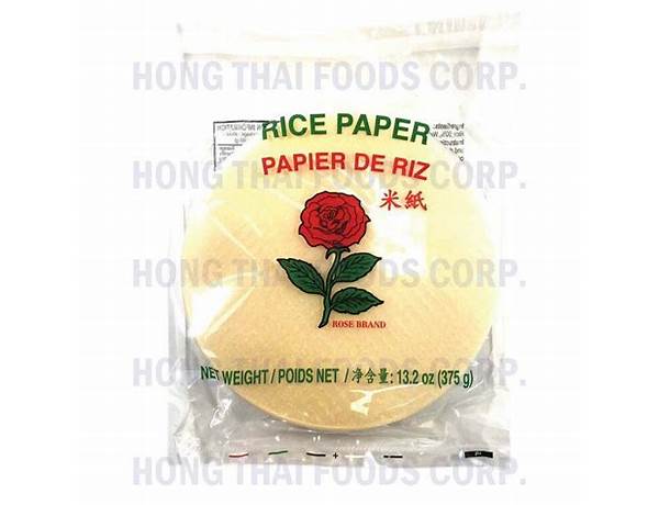 Rice paper 16 cm food facts