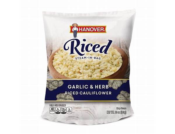 Riced cauliflower garlic and herb food facts