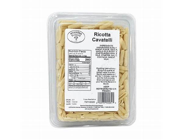 Ricotta cavatelli food facts