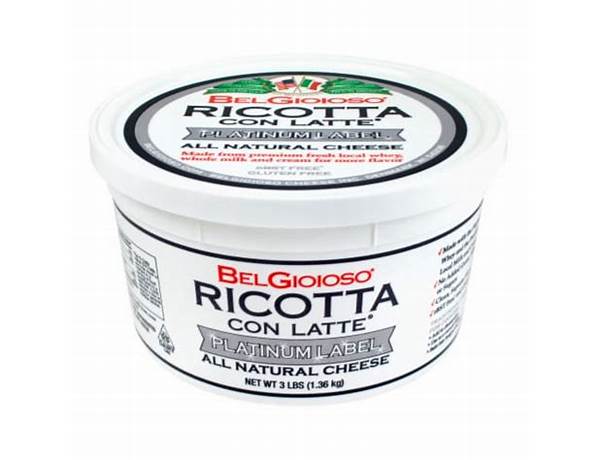 Ricotta con latte nutrition facts