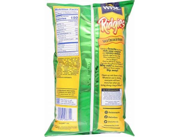 Ridgies , sour cream and onion nutrition facts