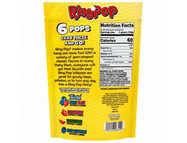 Ring pop nutrition facts