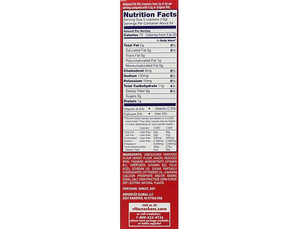 Ritz soda nutrition facts