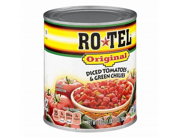 Ro tel original diced tomatoes with green chilies food facts