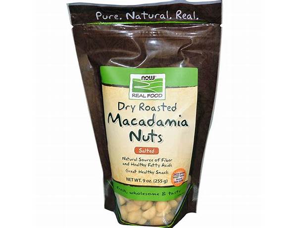 Roasted, salted macadamia nuts food facts