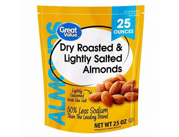 Roasted almonds lightly salted with sea salt nutrition facts