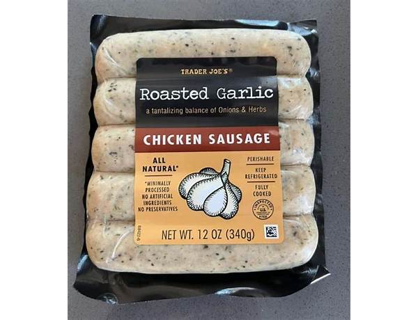 Roasted garlic chicken sausage food facts