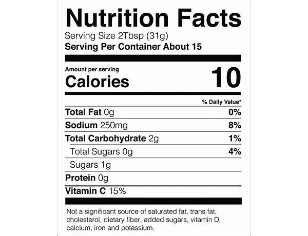 Roasted salsa verde nutrition facts