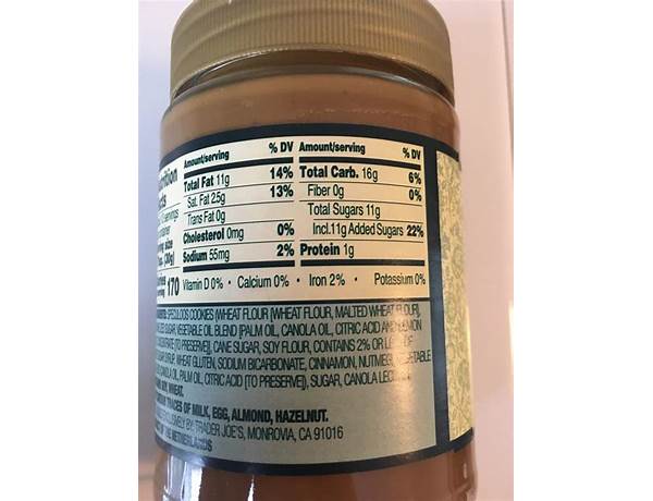 Roland, speculoos cookie butter nutrition facts