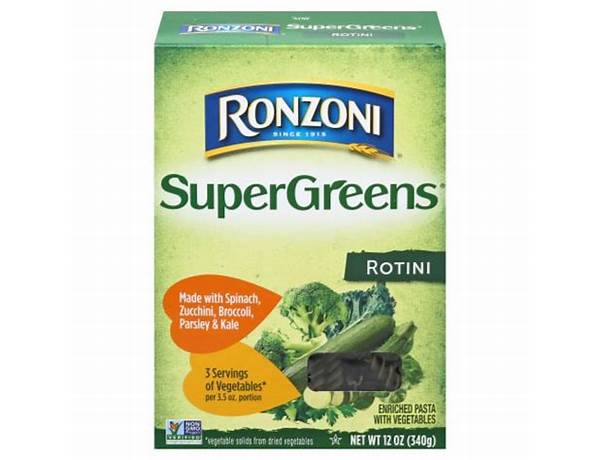 Ronzoni, supergreens, rotini pasta food facts