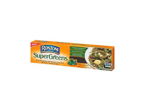 Ronzoni, supergreens thin spaghetti food facts