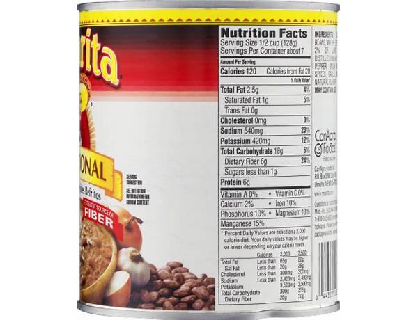 Rosarita beans nutrition facts