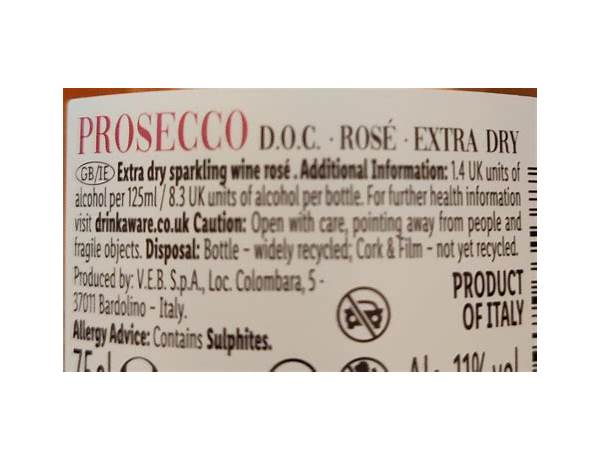 Rose prosecco ingredients