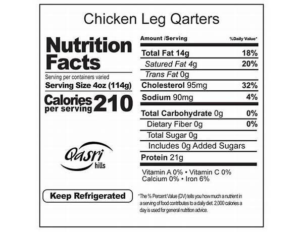 Roteseria chicken leg quarters nutrition facts