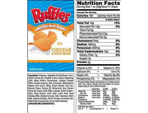 Ruffles potato chips food facts