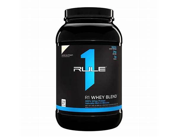 Rule 1 protein whey blend vanilla ice cream food facts