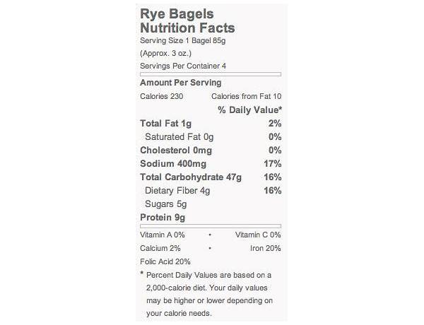 Rye bagles forever ingredients