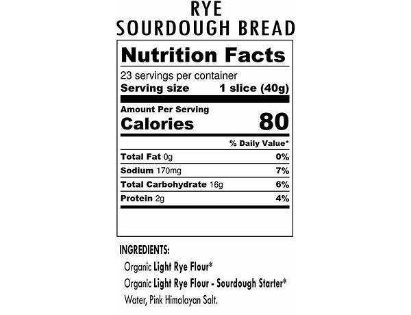 Rye sourdough nutrition facts