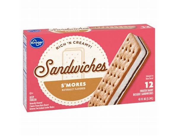 S'mores flavor frozen dairy dessert sandwiches ingredients