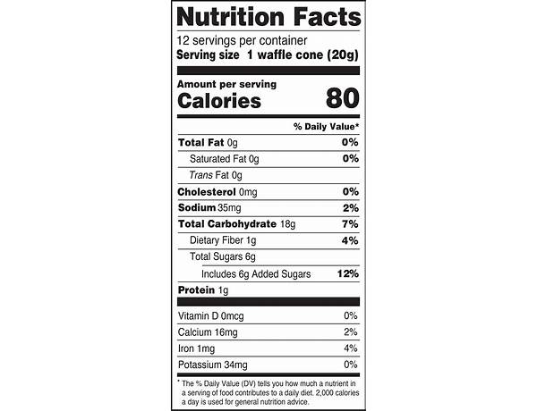 S'mores waffle cones nutrition facts