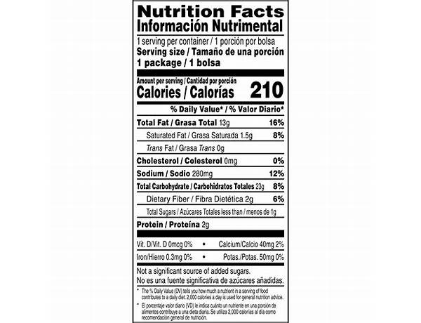 Sabritas nutrition facts