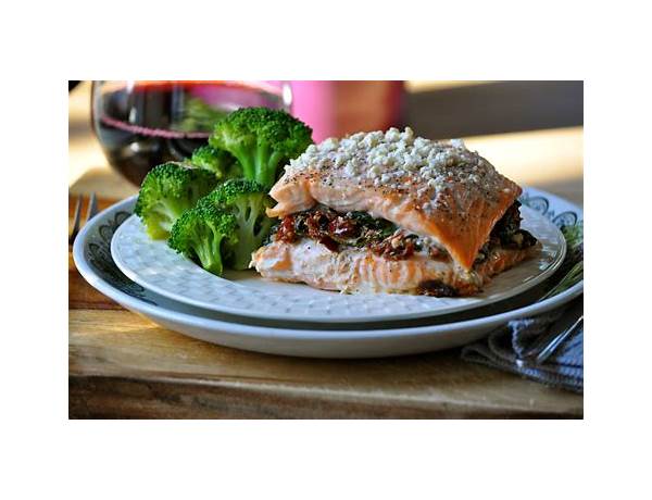Salmon portions spinach feta stuffing food facts