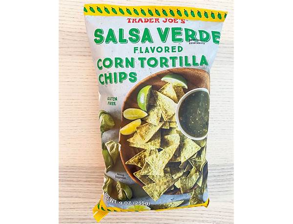 Salsa verde flavored corn tortilla chips food facts