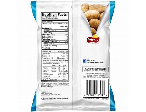 Salt and vinegar potato chips food facts