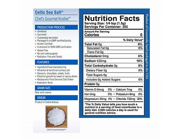 Salt sea coarse nutrition facts
