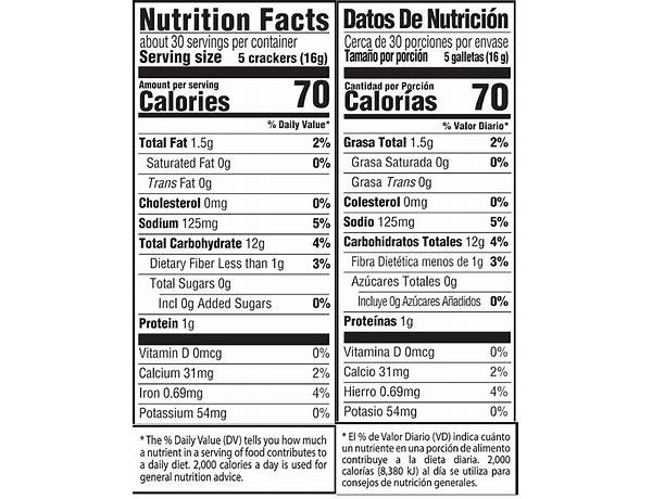 Saltine crackers nutrition facts