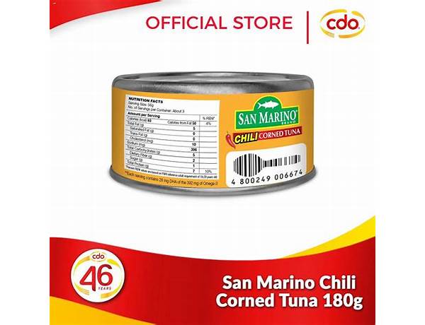 San marino, light chili corned tuna food facts