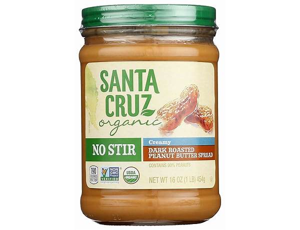 Santa cruz organic no stir creamypeanut butter spread food facts