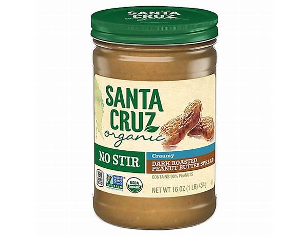 Santa cruz organic peanut butter spread food facts