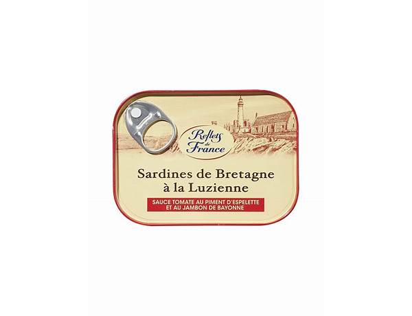 Sardines de bretagne à la luzienne sauce tomate au piment d'espelette et au jambon de bayonne food facts