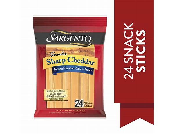 Sargentoreduced fat natural sharp cheddar cheese sticks food facts