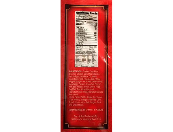 Sauce for kung pao chicken nutrition facts