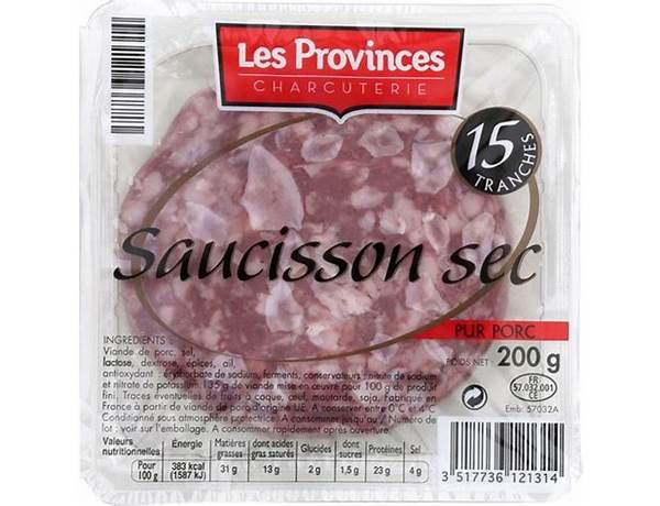 Saucisson sec pur porc ingredients