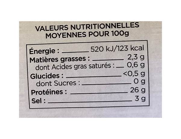 Saumon fumé nutrition facts