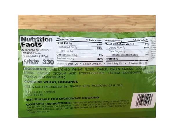 Scallion pancakes nutrition facts