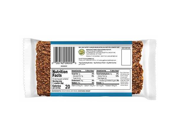 Scandinavian crispbread with oat bran cracker nutrition facts