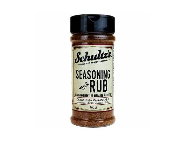 Schultzs seasoning rub - nutrition facts