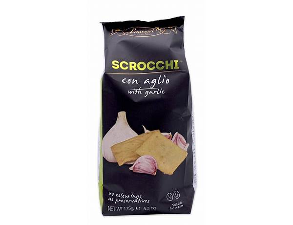 Scroochi crackers with garlic food facts
