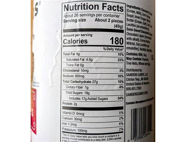 Sea salt caramels nutrition facts