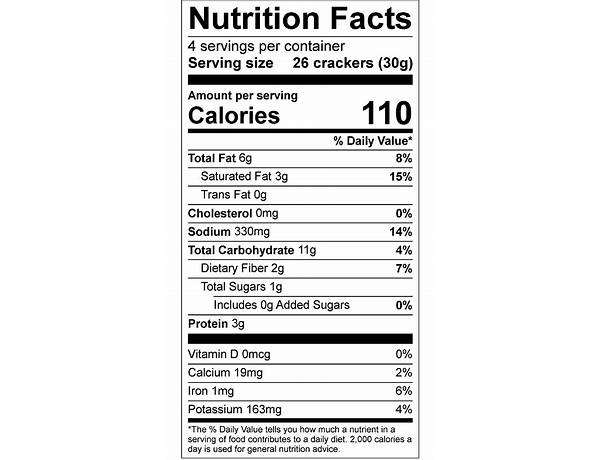 Sea salt grain-free crackers nutrition facts