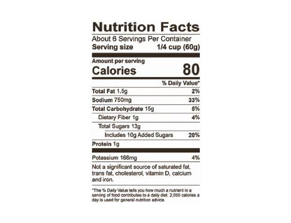 Seafood cocktail sauce nutrition facts