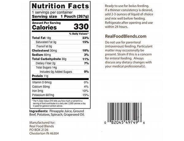 Seaside blend nutrition facts