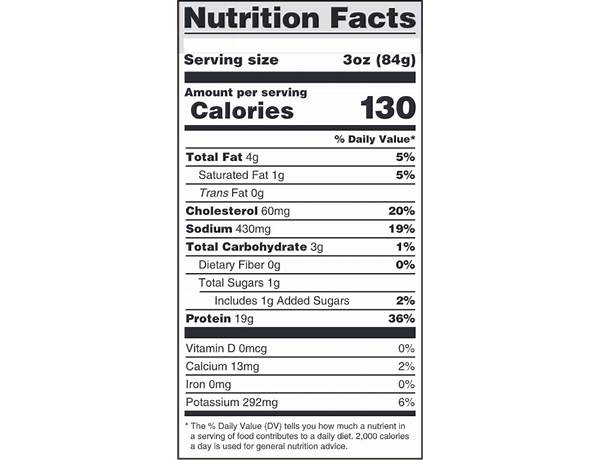 Seasoned rotisserie chicken nutrition facts